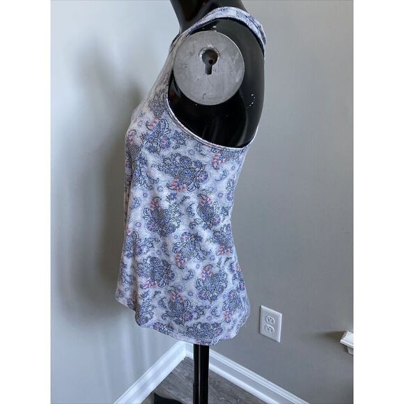 AEO American Eagle Outfitters Tank Top Grey  Size Extra Small XS Zip Paisley - Picture 7 of 7